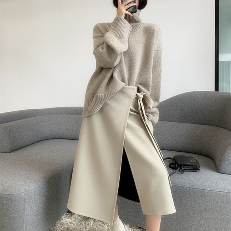 Seasonal Sweaters™ - Cashmere High Neck Knitted Pullover