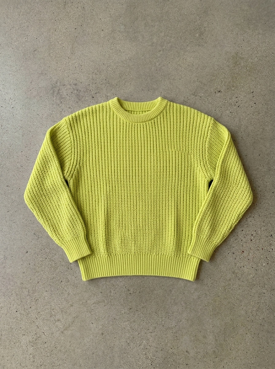 Loose Long Sleeve Knit Sweater in Moss