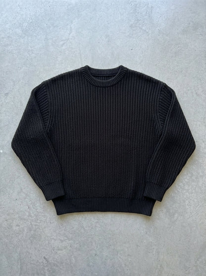 Loose Long Sleeve Knit Sweater in Black