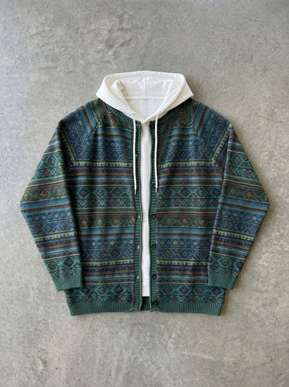 Vintage Folk Pattern Knit Cardigan in 03