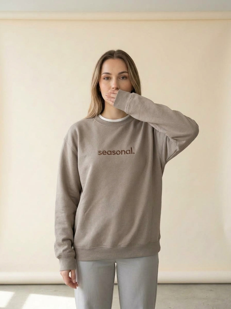 Seasonal Selection Crew Neck Sweatshirt in as shown, worn