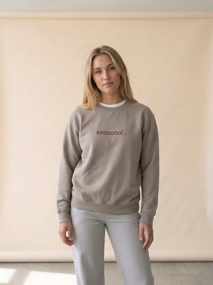 Seasonal Selection Crew Neck Sweatshirt in as shown, worn