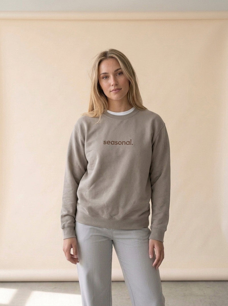 Seasonal Selection Crew Neck Sweatshirt in as shown, worn