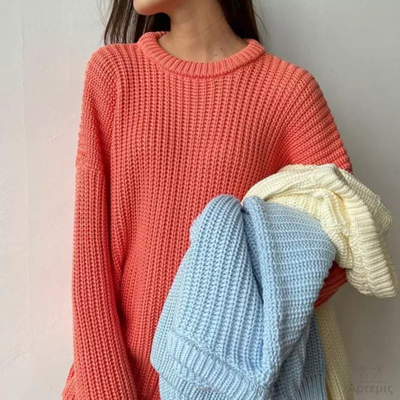 Seasonal - Loose Long-Sleeved Knit Sweater