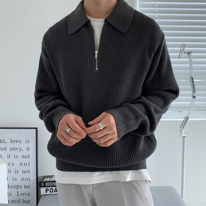 SeasonalSweaters™ - Lapel Zip Up Sweater