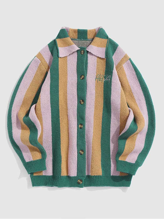 Seasonal Sweater™ - Embroidery Striped Sweater