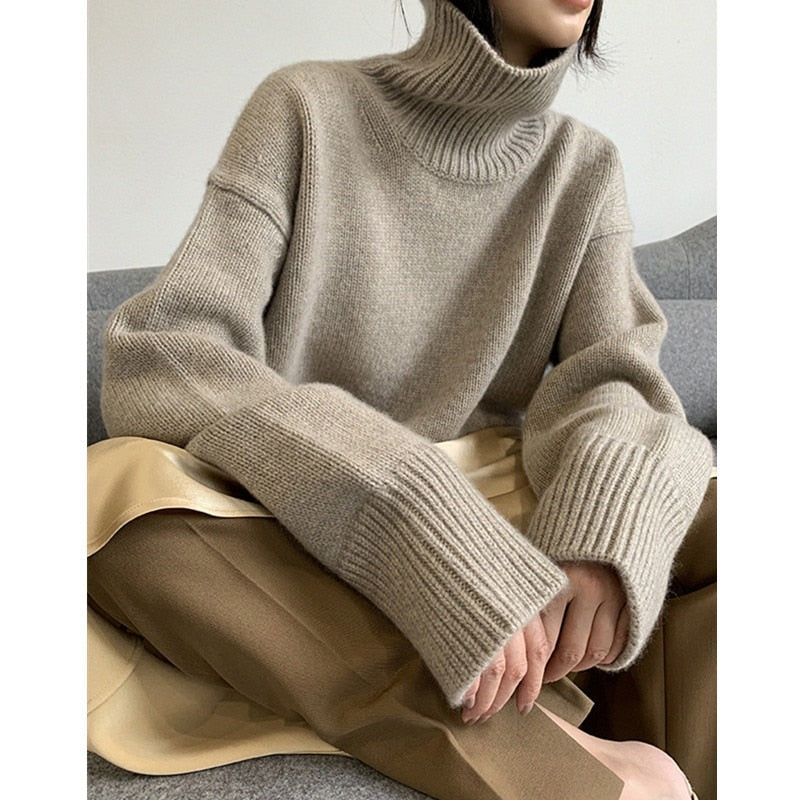 Seasonal Sweaters™ - Cashmere High Neck Knitted Pullover