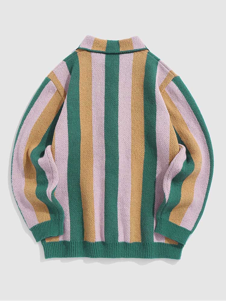 Seasonal Sweater™ - Embroidery Striped Sweater