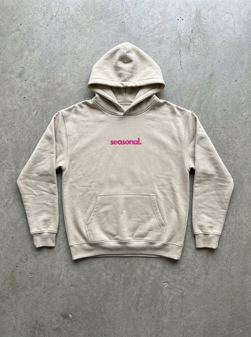 Stone Washed Heavy Fleece Hoodie in Coffee