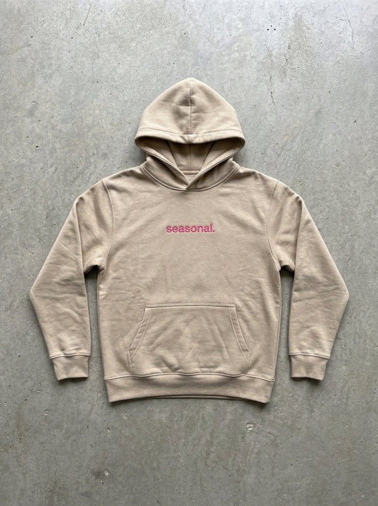 Stone Washed Heavy Fleece Hoodie in Coffee
