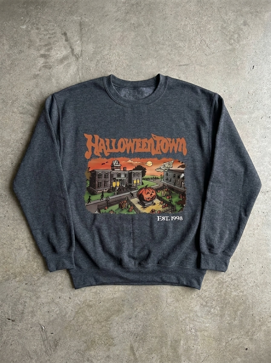 Halloweentown 1998 Graphic Pullover in Dark Grey