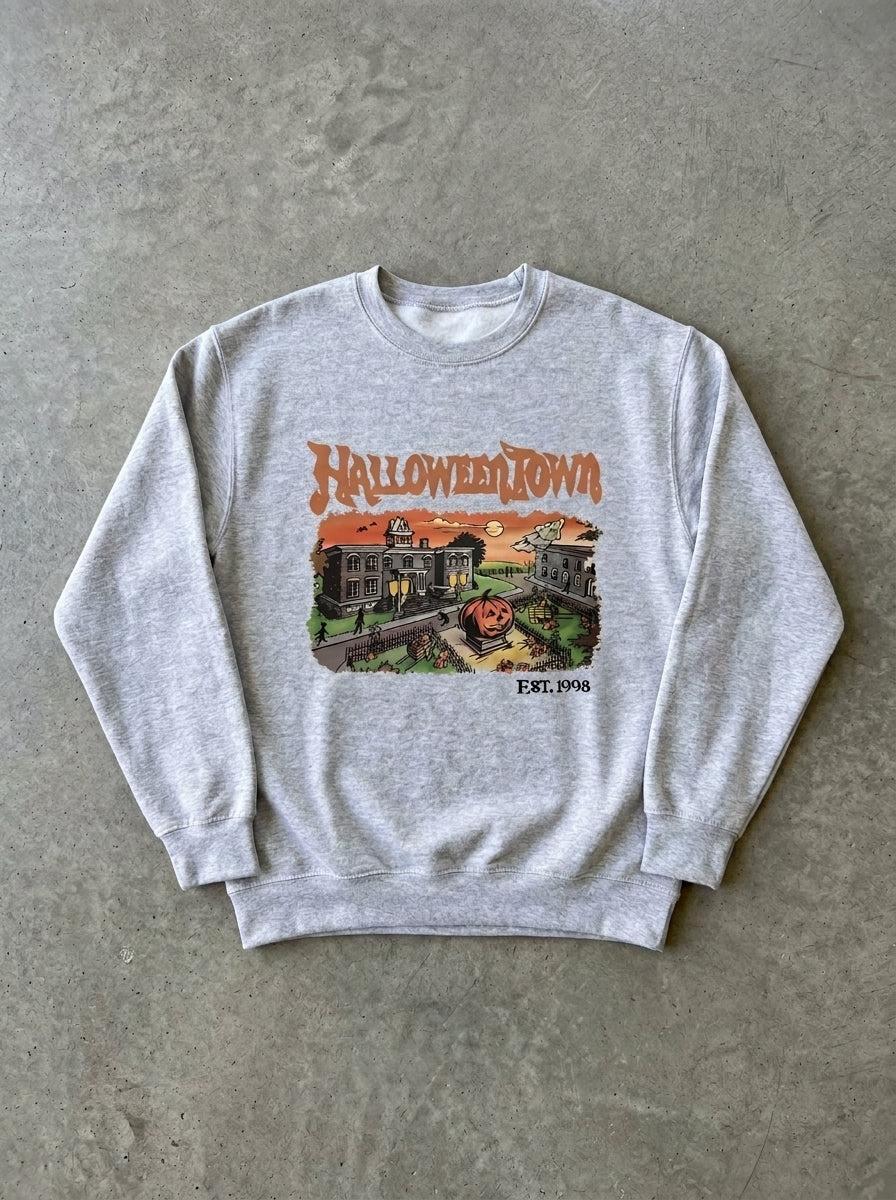 Halloweentown 1998 Graphic Pullover in Gray
