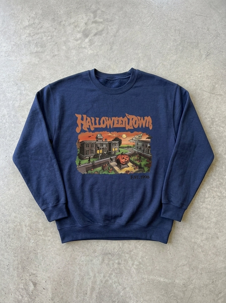 Halloweentown 1998 Graphic Pullover in Navy Blue