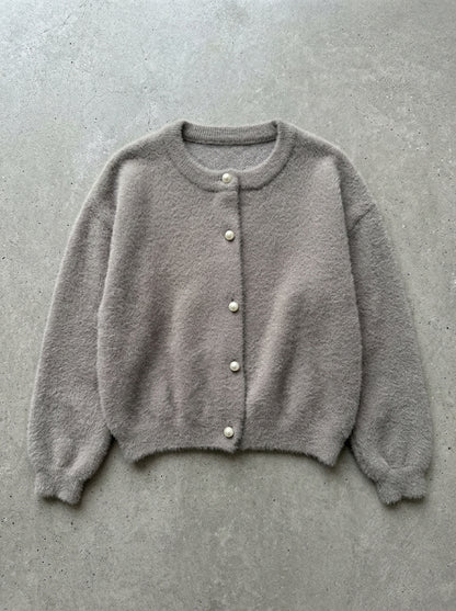 Lazy Day V-Neck Sweater Jacket in Gray