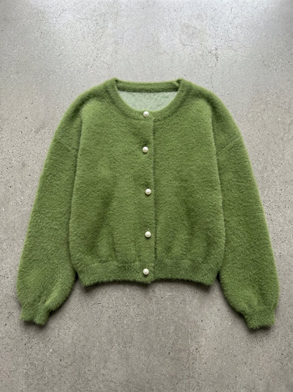 Lazy Day V-Neck Sweater Jacket in Green