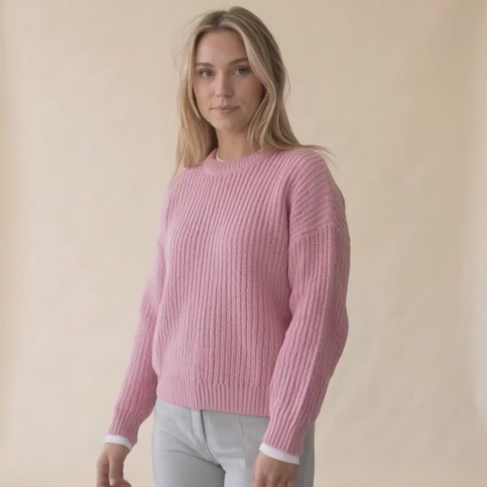 Loose Long Sleeve Knit Sweater — video