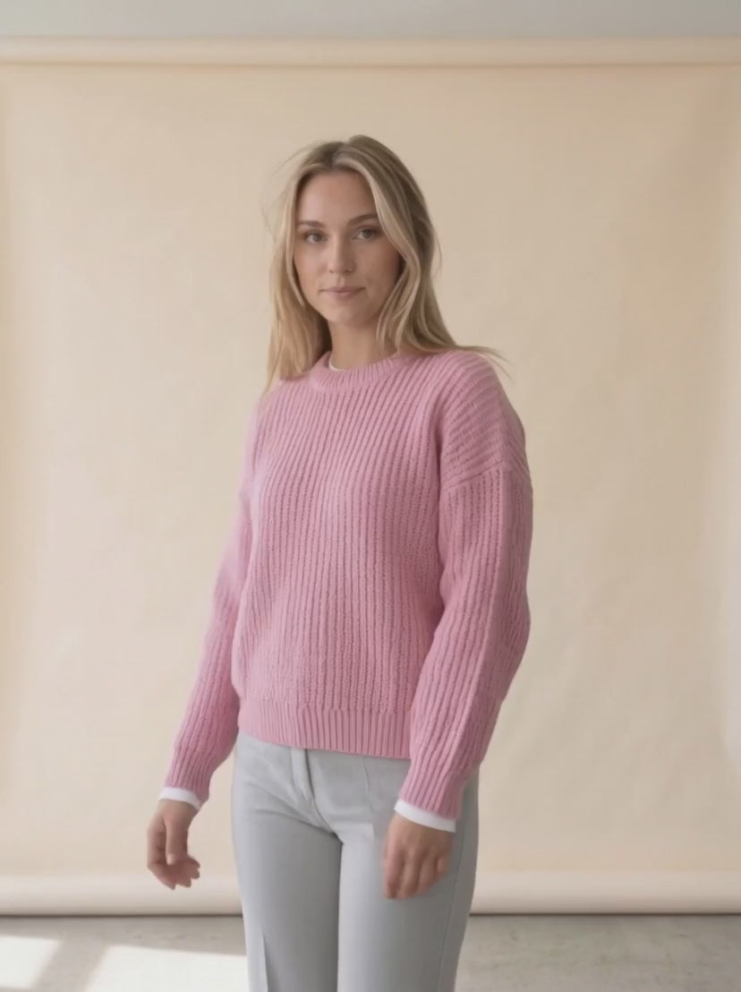 Loose Long Sleeve Knit Sweater — video